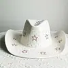 Aliexpress Amazon Comercio Exterior Nueva Moda Versátil Sombrero de Mezclilla con Tachuelas, Sombrero Fedora Jazz de Ala Ancha para Fiesta Performance