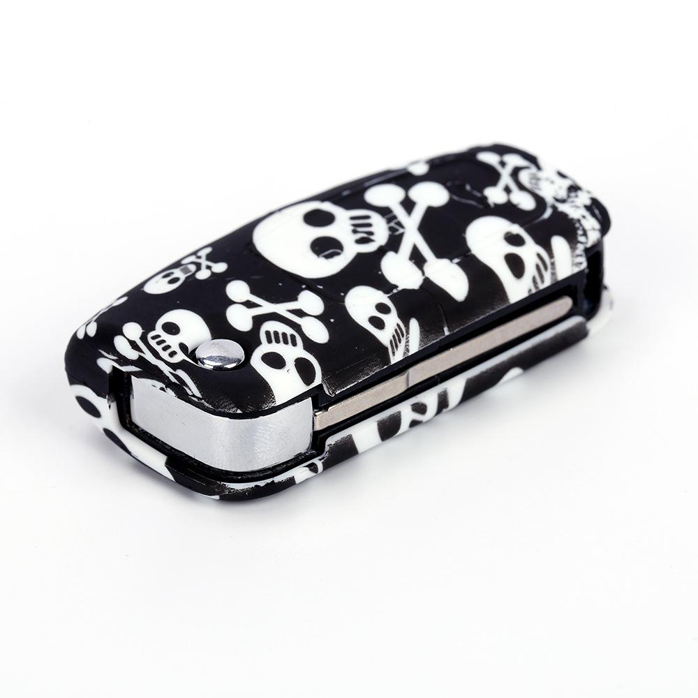 福特经典福克斯折叠3键无标水转印骷髅头