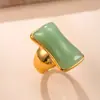 Anillo Nuevo de Acero Inoxidable Transfronterizo, Anillo de Piedra Preciosa Fundido Estilo Palacio con Forma de Cintura, Joyería Exagerada y Única de Acero de Titanio