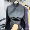 Suéter de Punto Crochet Hueco Estilo Coreano con Cuello Alto Medio Abierto y Mangas Largas para Mujer, Nuevo Invierno 2025 Elegante y Único Suéter Básico Superior