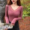 Tops Calientes para Mujer, Camisetas de Terciopelo Engrosadas de Manga Larga para Mujer con Almohadillas en el Pecho, Camisas de Doble Capa para Vestir por Capas, Prendas Exteriores con Empalme de Encaje