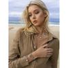 Pulsera explosiva transfronteriza europea y americana de verano con forma de océano, collar de concha de estrella de mar de acero inoxidable en oro de 18 quilates y joyería