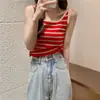 20 *** Patrón Tejido Camisola Pequeña para Mujer Verano Francés Dulce y Atrevido Sin Mangas Camiseta Ropa Exterior Hermosa Espalda Top