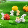 Figura de conejo de Pascua miniatura transfronteriza, perfecta para paisajismo de jardines, decoraciones DIY, adornos colgantes y piezas decorativas pequeñas