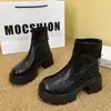 Botas Martin de suela gruesa para mujer, nuevo estilo otoño e invierno 2026, que aumentan la altura, versátiles, con plataforma, forradas de felpa, de nicho, elegantes, botas de ajuste ceñido
