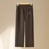 Pantalones de madre de mediana edad y anciana primavera y otoño elegantes adelgazantes de pierna ancha versátiles casuales para mujer sueltos deportivos largos