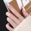 Anillo de Nudo de Doble Capa con Línea de Personalidad de Moda Anillo de Punto Geométrico Asimétrico de Fashionista Coreana Anillo Abierto para Dedos de Mujer