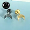 Moda Tendência Estilo Europeu e Americano F136 Titânio Piercing Labial Piercing de Osso da Orelha Rosca Interna de Fundo Plano Corpo da Haste 6-10mm Joias para Piercing
