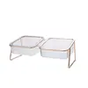 Tigela Dupla de Ferro Forjado Original para Gatos Antiderrapante Tigela Alta para Pets Dispensador de Água para Gatos Alimentador Suprimentos para Pets Venda Quente