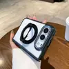 Aplicável para Capa de Celular Magnética Acrílica Transparente com Suporte para iPhone 18 Duo Apple 18 Dobrável Simples Capa Protetora