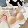 Sujetador sin tirantes de hombro ancho, invisible, espalda hermosa, para mujer, copas fijas, cómodo, push-up, realza, recoge el lateral del pecho, base, sujetador estilo chaleco líquido