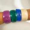 Yongge Jewelry Pulsera de Declaración de Resina Transfronteriza Europea y Americana Moda y Diseño Único Pulsera Ancha de Gradiente Multicolor