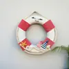 Estilo Marino Madera Envejecida Salvavidas Decoración Creativa para Colgar en la Pared Anillo de Natación Manualidades de Fondo para Pared del Hogar