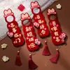 Manija de Puerta de Boda Rojo Carácter 'Xi' Adorno Colgante Boda Casa Nueva Sala de Estar Dormitorio Colgante Pequeño Decoración de Habitación de Boda Suministros de Decoración Festiva
