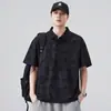 Roupas Masculinas Xintang 2026 Verão Nova Camisa Polo Masculina de Manga Curta com Gola Reversível e Textura Jacquard, Estilo Casual