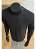 2026 HT26438 Camiseta de Manga Larga Estructurada Cuello Redondo Estampado Falso Tallas Grandes M-5X HT26713-Camiseta de Manga Larga Otoño