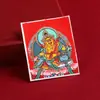 Tangka Personalizado Amarillo Cinabrio Arena Gruesa Dios de la Riqueza Wuye Pintura Thangka Núcleo Manjushri Cuadrado Pintura Thangka Hecho a Pedido