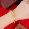 Pulsera de bambú chapada en oro de 24k, a la moda y versátil, pulsera de bambú simple, brillante y tallada, japonesa y coreana