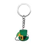 Centenas de St. Pingentes de Chaveiro Dia de São Patrício, Decorações de Chaveiro Chapéu Verde DIY de Borracha Macia em PVC, Itens de Presente