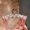 Pinza Elegante Rosa Perla Estilo Coreano Sensación de Alta Gama Clip Lateral para Flequillo de Cristal Nuevo Estilo Pinza para Cabello Rebelde Pinza para Recoger la Mitad del Cabello Accesorios para el Cabello