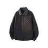 Chaqueta de Estilo Old Money con Cuello de Bloques de Color PU para Hombre y Mujer, Nueva Tendencia Otoño 2026 Marca Vintage Lavado Algodón Puro Abrigo Casual