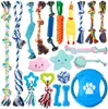 Juego de juguetes para perros transfronterizo, duradero y resistente a la mordida, diseñado para aliviar el aburrimiento, hace sonidos, artículos de felpa para mascotas, juguete para morder, pelota de cuerda para limpieza dental