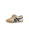 Zapatos Infantiles Qqo 2025 Otoño Nuevos Tenis Infantiles de Cuero Genuino con Bloques de Color para Niños y Niñas, Niños Medianos y Grandes Moda Casual Zapatos Forrest Gump