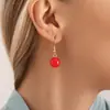 Joia Cruzada Europeia e Americana Colar de Pérolas Vermelhas com Contas para Mulheres Moda Geométrico Gargantilha de Contas Redondas Conjunto de Correntes para Clavícula