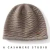 Gorro de Cachemira para Mujer 100% Cachemira Pura Hombres y Mujeres Mismo Estilo Cúpula Moda Simple Cálido Gorro Tejido