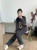 Pijama de Franela para Mujer, Estilo Otoño e Invierno, Forro Polar, Engrosado, Ropa de Casa Cálida, Adecuado para Usar Afuera, Conjunto de Manga Larga y Pantalón Largo Talla Grande para Mujer