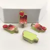 Juguete de Comida Helado de Fresa Paleta DIY Pegamento de Crema Accesorios Resina Pequeños Accesorios Tocado Pasador Hebilla de Zapato Material para Joyería