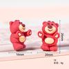 Acessórios de resina desenho animado tridimensional morango urso mão faça você mesmo creme cola capa de celular remendo micro paisagem decoração