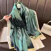 Cachecol Novo Estilo Chinês Porcelana Azul e Branca Peônia Estampada Brocado Li Forjado Cachecol Longo Moda Primavera e Outono Xale Versátil Feminino