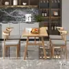 Conjunto Nórdico de Mesa e Cadeiras de Jantar para Uso Doméstico, Econômico para Apartamento Pequeno, Adequado para 4-6 Pessoas, Mesa de Jantar Simples para Uso Comercial ou de Aluguel