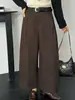 Calça casual feminina, coleção outono 2026, estilo coreano, calça de perna reta com pregas de cintura alta da moda, corte solto, emagrecimento, calças versáteis