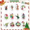 24 piezas de adornos navideños de madera del Grinch. Adornos navideños para árbol de Navidad. Adornos para fiestas navideñas.
