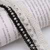 Cinta de perlas de diamante de estilo fragante, de 1 cm, hecha a mano, con cuentas de uñas, accesorios para el cabello, accesorios de ropa chinos