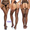 Medias de Liga Sexy Transfronterizas Medias Súper Elásticas Liguero Sexy para Mujer Malla Fina Antideslizantes 7545