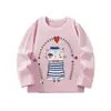 Camisetas de Algodão de Manga Comprida para Meninas Primavera e Outono 2025 Roupas Infantis Desenho Animado Animal Casual Tops Infantis Atacado de Roupas Infantis