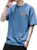 Nueva camiseta de manga corta para hombre, estilo coreano de verano, moderna, sencilla, de media manga, estilo Hong Kong, holgada, informal, de marca.