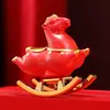 Mascote da Sorte Zodíaco Balanço Brincalhão Pégaso Ornamento Criativo Estilo Chinês Cavalo Decoração de Mesa de Escritório Presente Empresarial