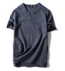 2022 Camiseta de manga curta de linho japonesa masculina retrô algodão linho meia manga moderna camiseta de manga curta de linho fino masculina