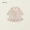 Vestido Floral para Meninas 2025 Outono Estilo Pastoral Infantil Renda Manga Bufante Vestido Princesa Dropshipping