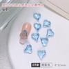 Arte de Uñas Cristal Corazón de Durazno Torcido Diamante Fondo Puntiagudo Joyería Grande y Pequeña Celebridad de Internet Caliente Corazón Super Flash Uñas Diamante Corazón Torcido Venta al por Mayor