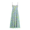 Vestido Midi de Malla de Seda Estampada Elegante de Moda 2026 Estilo Europeo y Americano Transfronterizo para Mujer 5039265