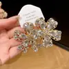 Brincos de Tachinha Flor Gota D'água Inlaid com Diamantes Prata Francesa Nicho Alto Padrão Versátil Brincos Acessórios de Brinco Individuais Exagerados Modernos para Mulheres