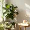 Pedra Crua Natural Cascalho Cristal Pingente Pequeno Charme Sino de Vento Artesanal Jardim Pingente Interno Ornamento de Bola de Cristal