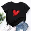 Camiseta de Algodão Tamanho EuropeuPopular Feminina 100% Algodão Estampada Casual Esportiva Manga Curta Simples Multifuncional