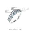 Anel de Prata S925 Leve Luxo Elegante Sensação de Alto Padrão Diamante Moissanite Anel de Diamante de Alto Carbono Simples Cinco Estrelas Europeu e Americano para Mulheres