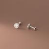 Eloch Plata S925 Diamante Hueco Cara Sonriente Cuentas de Luz Aretes Estilo Coreano Fresco Sonriente Joyería para la Oreja M00504
